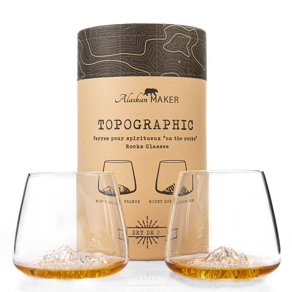 Set de 2 verres Topographic : Everest & Mont Blanc - Alaskan Maker