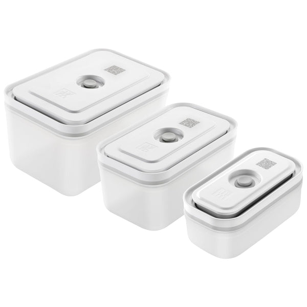 Lot de 3 boîtes sous vide, Plastique, semi transparent - Gris - Zwilling Fresh & Save
