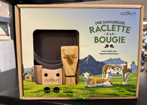 Coffret duo, appareils individuels à raclette à la bougie - origami ou vache