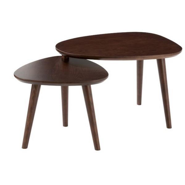 Set de 2 tables gigognes - Vintage Bois Marron