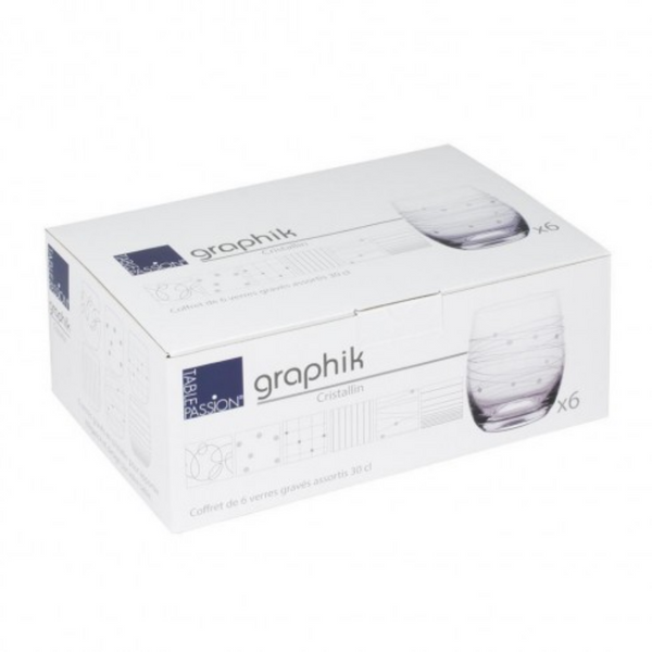 Coffret de 6 gobelets bas - Graphik, Table Passion